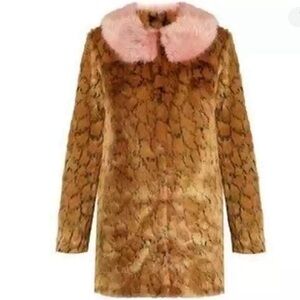 SHRIMPS 🦐 FIFI LEOPARD faux fur coat size UK 6 = US 2
